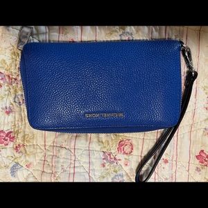 Michael Kors cobalt blue wristlet